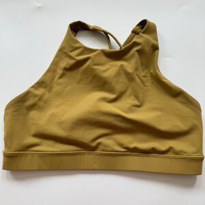 Lululemon Energy Bra High Neck Grape Leaf Green Yellow Size 10 Large Luxtreme